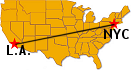 US Map: LA-NYC diagram / Exercise #3 (link: Largest U.S. & World Cities list @ www.mongabay.com)